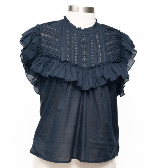 Veronica Beard. Tamsyn Ruffled Top.